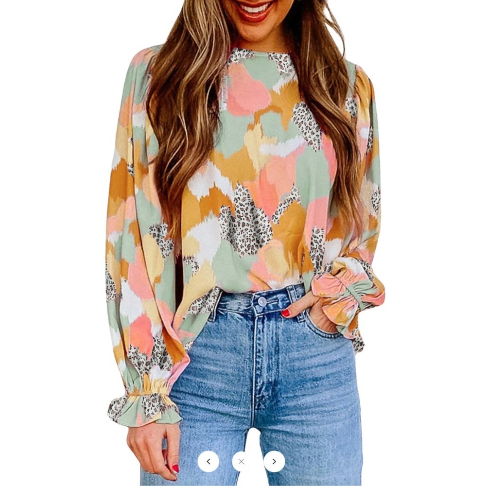 The Lacey Inserts Top In Mint Multi, XL